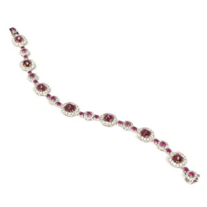 B02118-18-Karat White Gold Diamond & Ruby Bracelet