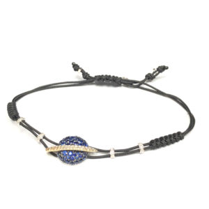 B02749 - 18-Karat White & Yellow Gold Sapphire & Diamond Cord Bracelet