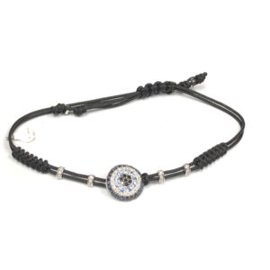 B02751-18-Karat White Gold Sapphire & Diamond Cord Bracelet