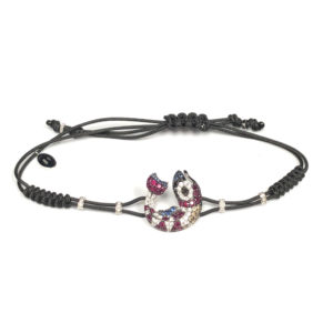 B02755-18-Karat White Gold Diamond, Sapphire & Ruby Cord Bracelet