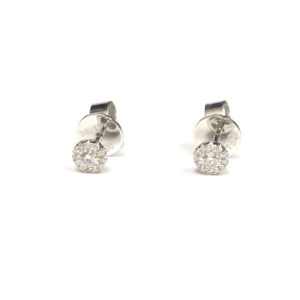 E04912-18-Karat White Gold Diamond Earring