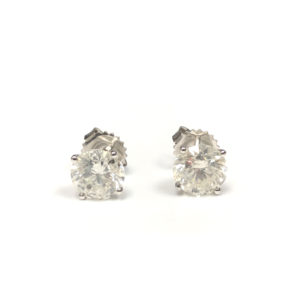 E04920-14-Karat White Gold Diamond Earring