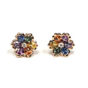 E04964-18-Karat Rose Gold Color Sapphire & Diamond Earring