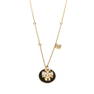 N/L03291-18-Karat Yellow Gold Diamond Chain With Pendants