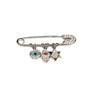 PIN01315-18-Karat White Gold Diamond & Enamel Pin