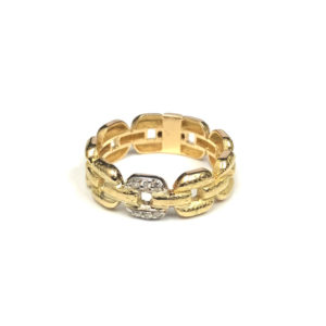 R03186-18-Karat Yellow Gold Diamond Ring