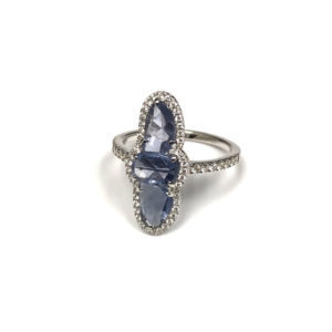 R03242-18-Karat White Gold Sapphire & Diamond Ring
