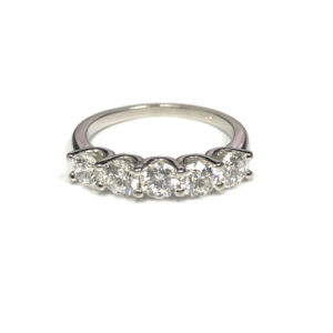 R03260-Platinum Five Diamond Ring