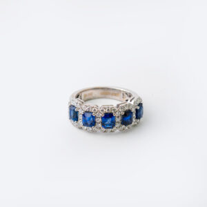 18kt White Gold Sapphire and Diamond Ring