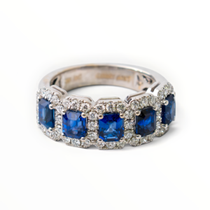 18kt White Gold Sapphire and Diamond Ring