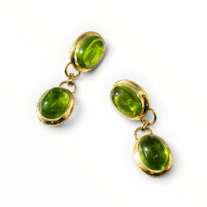 Sculptural Peridot & Gold Statement Earrings