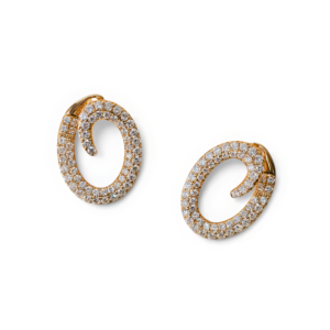 18kt Yellow Gold & Diamond Spiral Earrings