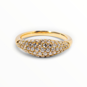18kt Yellow Gold Pavé Diamond Signet Ring